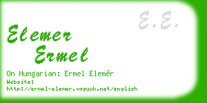 elemer ermel business card